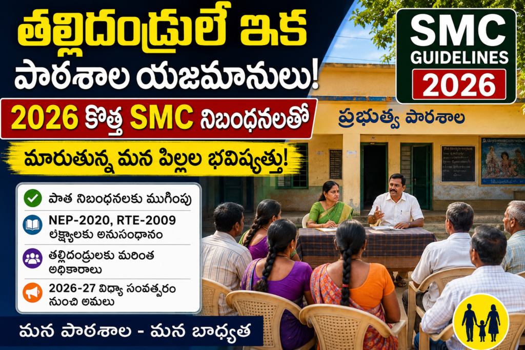 SMC Guidelines 2026: తల్లిదండ్రులకు భారీ అధికారాలు | ప్రభుత్వ పాఠశాలల్లో కీలక మార్పులు 1 SMC Guidelines 2026