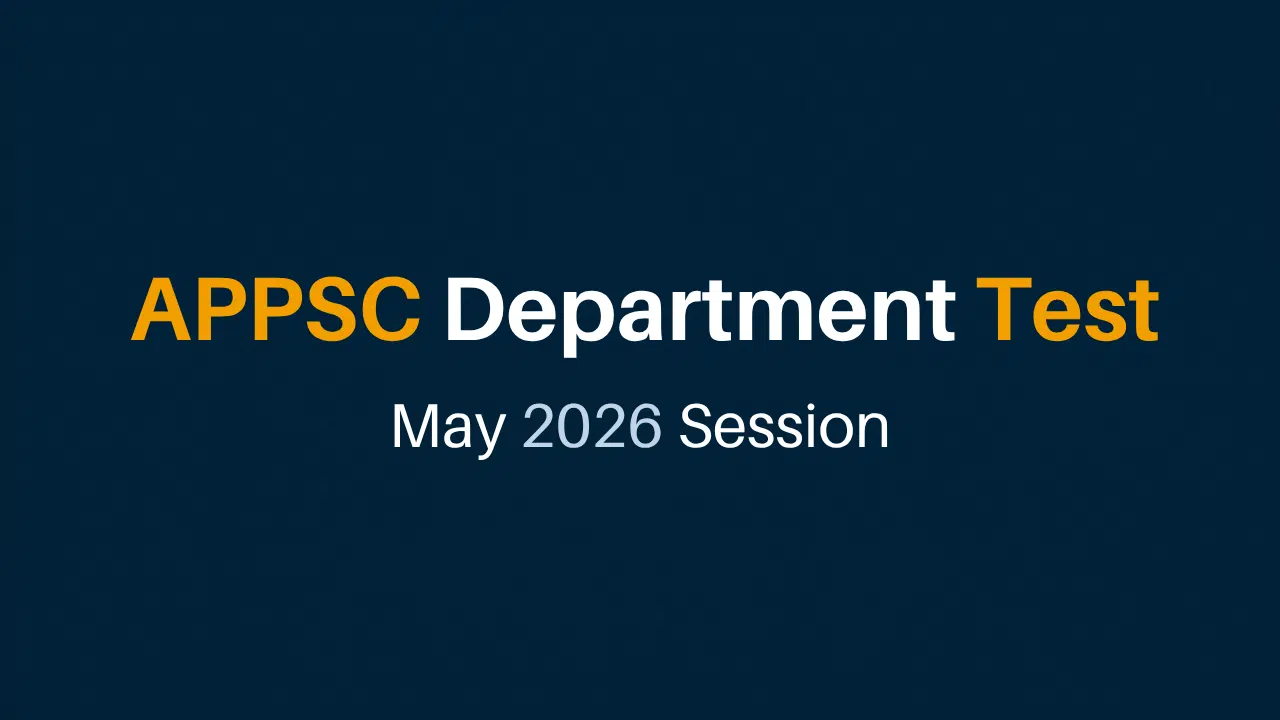 APPSC Dept May 2026 APPSC Departmental Test